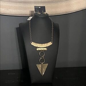 #C25.  Chico's Bronze Geometric Earrings